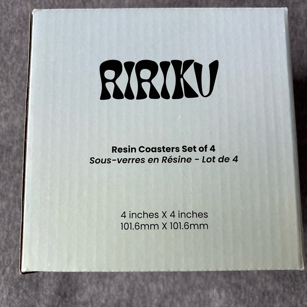 Ririku Resin Coasters Set of 4 Brand New in Box - Picture 4 of 5